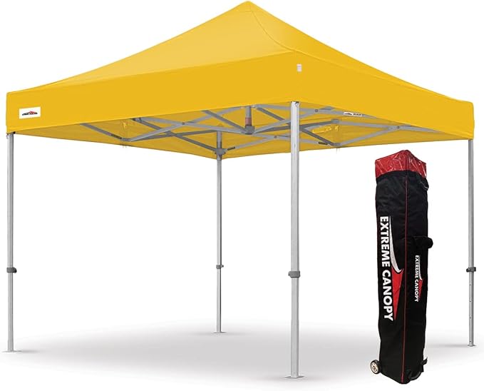 Extreme Canopy Commercial Heavy Duty Aluminum Instant Popup Canopy Tent (Yellow, 10ft x 10ft)