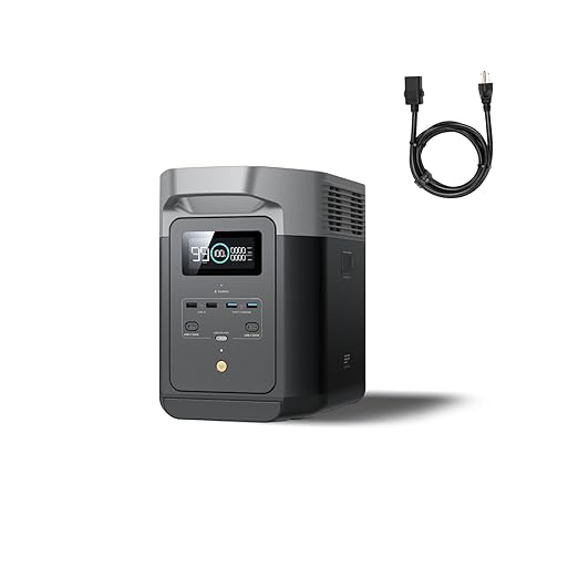 EF ECOFLOW Portable Power Station DELTA 2, 1024Wh LiFePO4 Battery, 1800W AC/100W USB-C Output, Solar Generator for Home Backup Power (Solar Panel Optional), Camping & RVs (AC Cable Included)