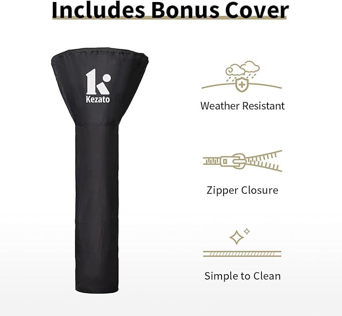 46,000 BTU Propane Outdoor Patio Heater for Residential or Commercial Use 87 Inches Stainless Steel