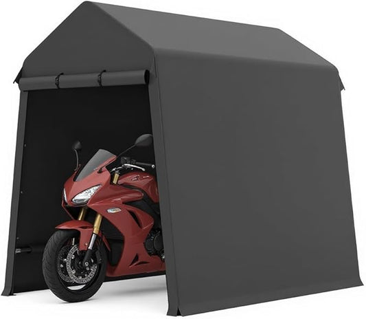 7 X 12 Ft Carport Portable Storage Shed Outdoor Tarp Sheds with Roll-Up Door, Bike Shed Storage Tent for Motorcycle, ATV, Garden Tools