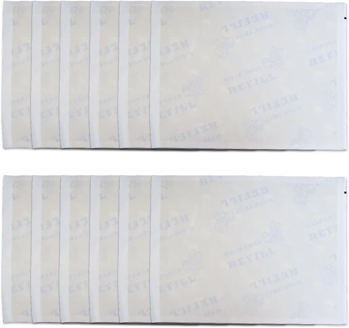 12 PCS Flying Insects Trap Refill Sticky, Yellow Jacket Wasps Trap Refills Flies Paper Boards Replacement Pads
