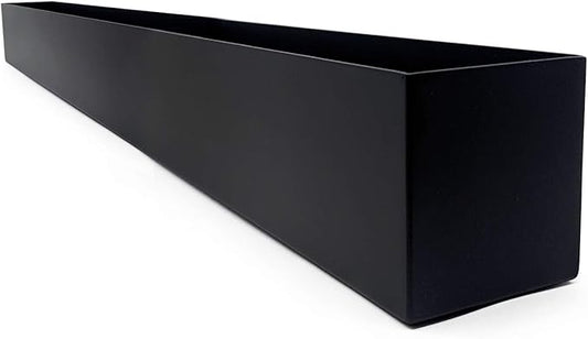 Buhbo Modern Black Trough Rectangular Planter - 32 in, Steel, Indoor Use, Contemporary Design, Succulents & Small Plants