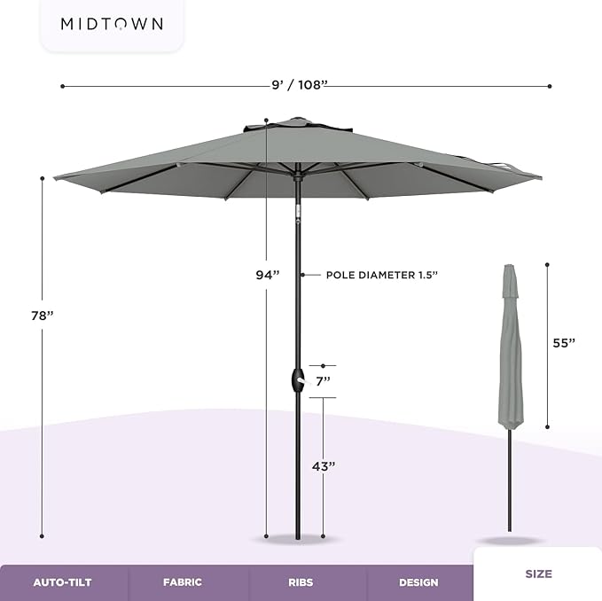 Midtown Umbrellas Patio Umbrella Color 340