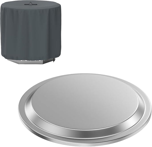 Fire Pit Lid with Cover for Solo Stove Bonfire 2.0 Fire Pit,Stainless Steel Firt Pit Lid with Fire Pit Cover for Solo Stove Bonfire 19.7" Fire Pit,Portable Outdoor Fireplace and Camping Accessories