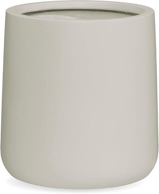 14" H x 13.7" D Conico Fiberstone Round Planter- Christmas Tree Planter, Smooth Finishes, Weather Resistant for Indoor and Outdoor Use, Included 2 Extra Coco Mats (Taupe, 10.6" Pot Opening)