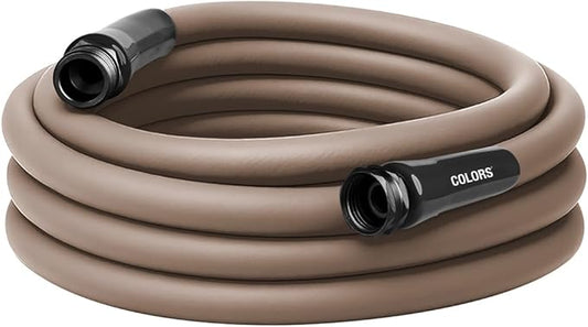 Flexzilla Colors Garden Hose 5/8 in. x 25 ft., Lightweight All-Weather Water Hose, Durable and Flexible, Leak-Free Connections, Brown Mulch