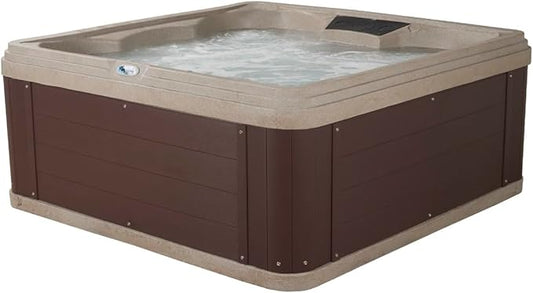 AquaLife Ariana™ 7-Person 30-Jet Non-Lounger Hot Tub with LED Lighting, Insulated Cover, Built-in Ice Bucket, Stainless Steel Heater and Ozonator