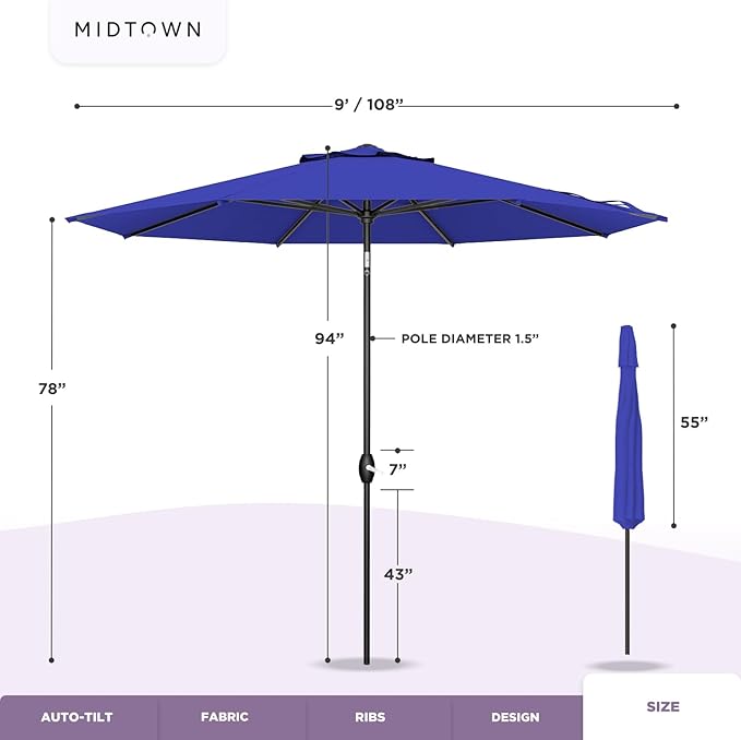 Midtown Umbrellas Patio Umbrella Color A15