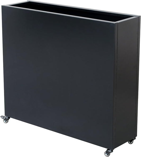 Modern Metal Planter Box with Lockable Wheels (40” x 36” x 12”) – Sleek Indoor/Outdoor Divider for Plants & Flowers – Durable Powder-Coated Steel – Minimalist Design (2)