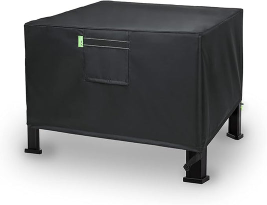 REDRICH Fire Pit Cover Square – Heavy Duty Outdoor Firepit Cover, Full Coverage Patio Outdoor Fireplace Cover, Dustproof Anti UV and Waterproof, 28’’L x 28’’W x 16’’H Black
