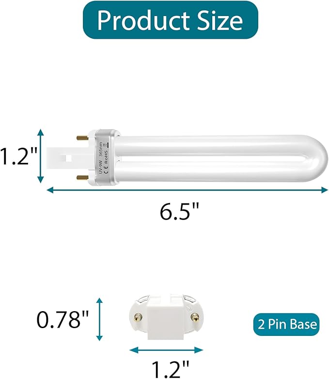 9W 21050 Replacement Bulbs for Dynatrap DT3009 DT3019 DT3039 Indoor Insect Mosquito Trap, 2 Pack