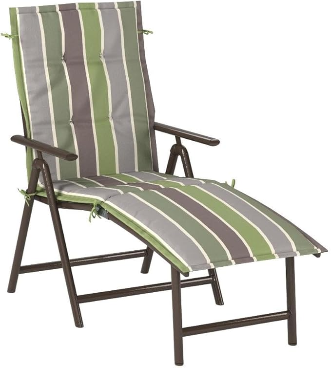 Kozyard Cozy Aluminum Reclining Lounge Chair - Perfect for Beach, Yard, Pool, and Patio Outdoor Chaise Lounge with Drink Holder, Weather Free Adjustable Assemble Free (Beige with Beige Strip Cushion)