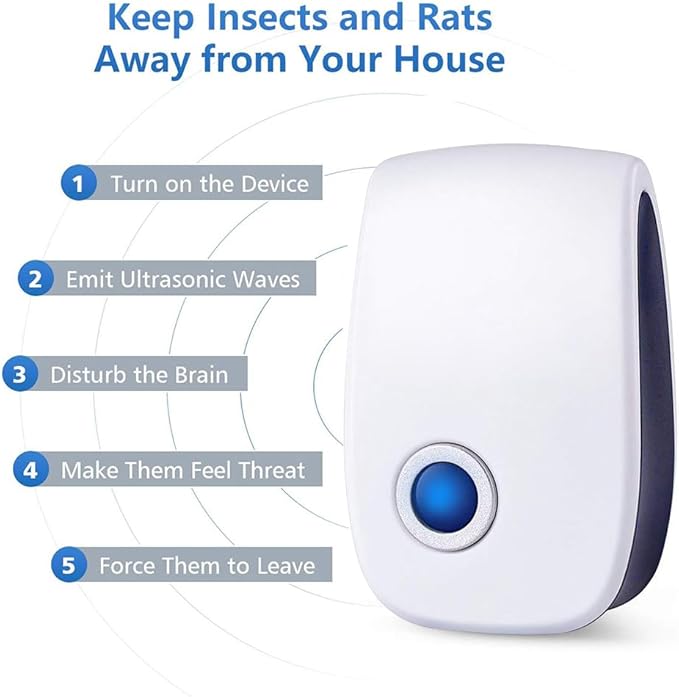 6 Pack Ultrasonic Pest Control Repeller, Mouse Traps Indoor for Home Mosquito Repellent Electronic Pest Repellent Plug in Cockroaches, Mice, Spiders, Ants, Bugs, Pest Defence for House, Kitchen
