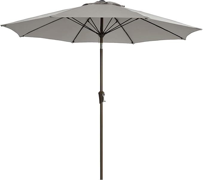 LOUNZY 9FT Large Outdoor Patio Umbrella Table Umbrella-UV Resistant,Easy Push Button Tilt and Crank,8 Sturdy Fiberglass Ribs Pool Umbrella for Patio,Backyard,Deck,Yard,Market