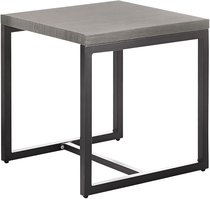 Rilyson Patio Tables Outdoor Coffee Table - Steel Side Tables End Table for Proch Deck Balcony Garden Squre Grey Tabletop