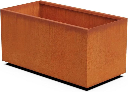 Plantercraft Large Rectangular Planters for Outdoor Plants - 36x18x18 Inch Corten Steel Planter Box | Extra Large Outdoor Planters for Patio & Garden | Heavy Duty Metal Planter Rectangle