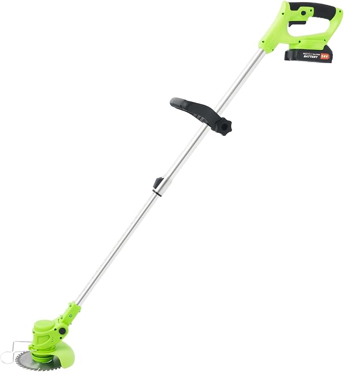 Cordless Weed Wacker Brush Cutter 3 in 1 Battery Powered Weed Eater, Lightweight Stringless Electric Grass Trimmer with 2X 24V 1300mAh Batteries, Adjustable Length & Angle for Lawn Garden