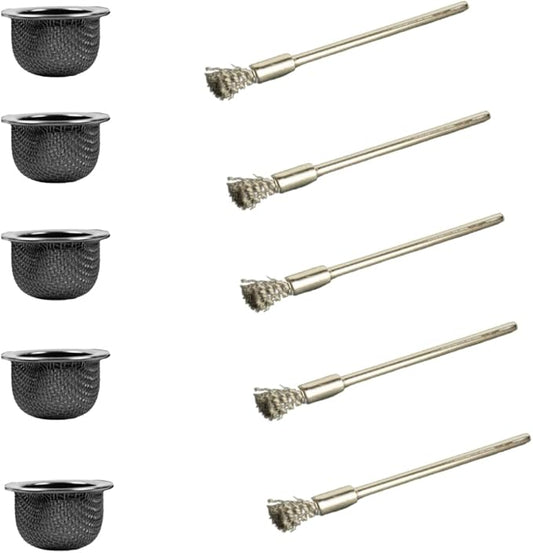 Cocktail Smoker Replacement Mesh Basket & Stainless Steel Wire Brush for Cleaning by Smokeshow (5-Pack)