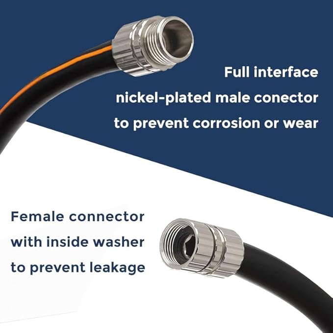 Giraffe Tools Garden Hose 30ft x 5/8", Custom Length, Heavy Duty, No Kink, Flexible, Rubber Garden Hose, Leakproof Water Hose with Male to Female Fittings, 600 Burst PSI