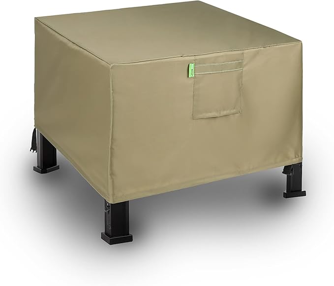 REDRICH Fire Pit Cover Square – Heavy Duty Outdoor Firepit Cover, Full Coverage Patio Outdoor Fireplace Cover, Dustproof Anti UV and Waterproof, 28’’L x 28’’W x 24’’H Brown