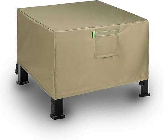 REDRICH Fire Pit Cover Square – Heavy Duty Outdoor Firepit Cover, Full Coverage Patio Outdoor Fireplace Cover, Dustproof Anti UV and Waterproof, 28’’L x 28’’W x 24’’H Brown