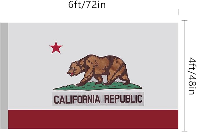 EMBROID California Flag 4x6,California State Flag,Fully Embroidery Technique,Tear Resistant,Sewn Stripes,Brass Grommets,Upgraded High-strength Polyester Fabric,All Weather Durable State Flags.