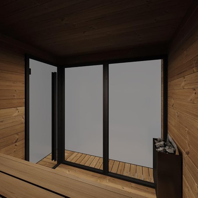 GL6 Outdoor Sauna Kit, Garden Luxury-Series Outdoor DIY Sauna Kit, Thermo-Spruce, up to 6 Persons Bundles (Sauna Heater and Sauna Stones Included) (Harvia Spirit SP90E - WiFi Xenio)
