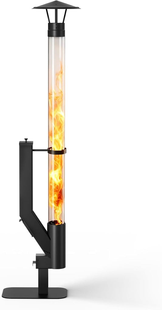 yoyomax Wood Pellet Patio Heater,Outdoor Pellet Heater,Portable Wood Pellet Fire Pit with Ash Tray Patio Rocket Stove for Backyard Camping Garden Balcony