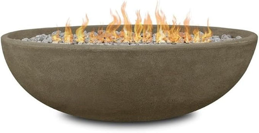 Riverside Oval Propane Fire Bowl in Glacier Gray by Real Flame