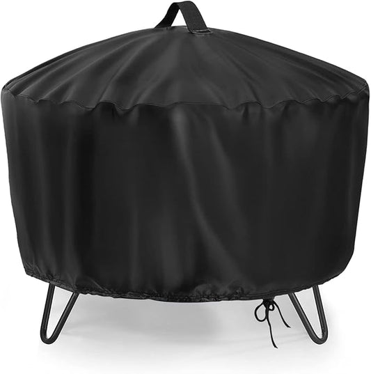 Fire Pit Cover Round 25 inch,Outdoor Wood Smokeless Firepit Cover Round,Waterproof Small Firepit Cover 600D- 25 X 25 X 18 Inch