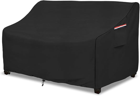 okcool Heavy Duty Patio Sofa Cover, 100% Waterproof 3-Seater Outdoor Sofa Cover Fits up to 79W x 38D x 35H Inches, Lawn Patio Furniture Covers,Black