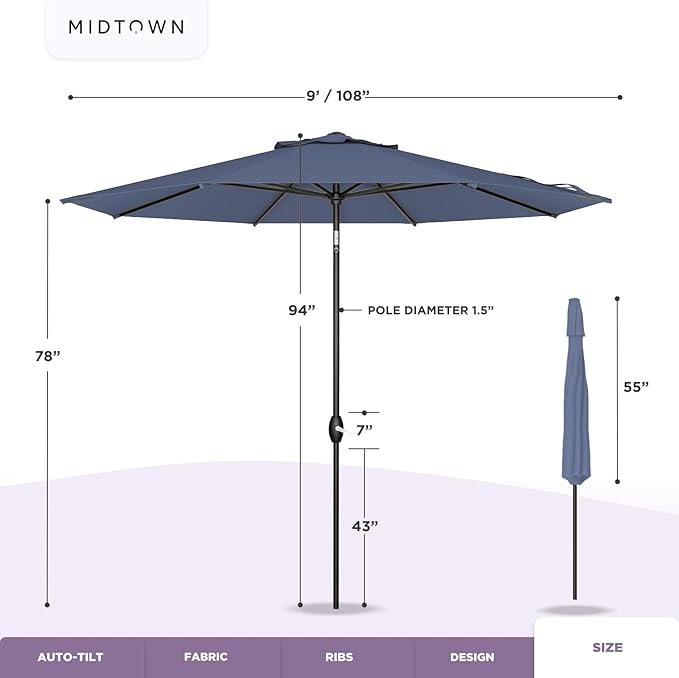 Midtown Umbrellas Patio Umbrella Color 338