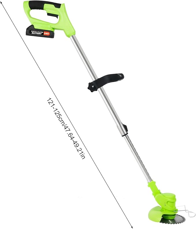 Cordless Weed Wacker Brush Cutter 3 in 1 Battery Powered Weed Eater, Lightweight Stringless Electric Grass Trimmer with 2X 24V 1300mAh Batteries, Adjustable Length & Angle for Lawn Garden