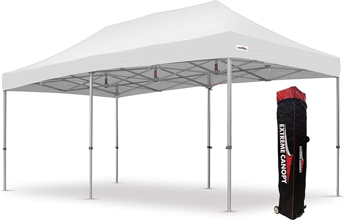 Extreme Canopy Commercial Heavy Duty Aluminum Instant Popup Canopy Tent (White, 10ft x 20ft)