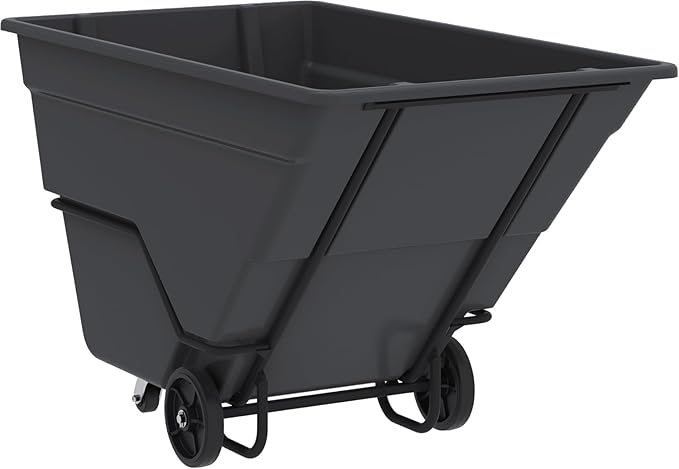Akro-Mils 77810BLACK Akro-Tilt Heavy-Duty 2.0 Cubic Yard Plastic Truck Utility Cart, Loads up to 2000 lbs., 400 Gallon Capacity, Black