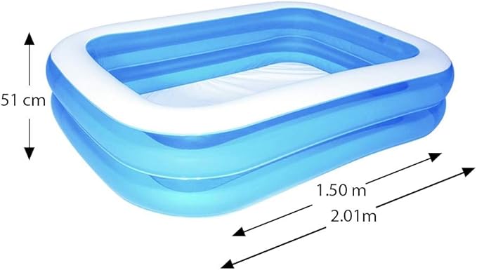 Bestway H2OGO! Blue Rectangular Inflatable Family Pool; 6 ft. 7 in. x 59 in. x 20 in.; Outdoor Recreational Activities