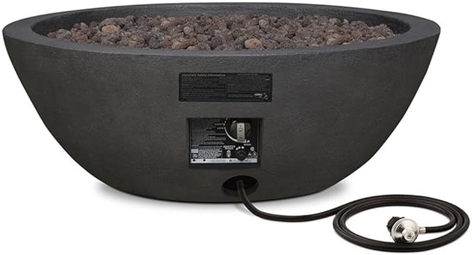 Home Square 2-Piece Set with Propane Fire Pit Bowl and Tank Cover in Shale