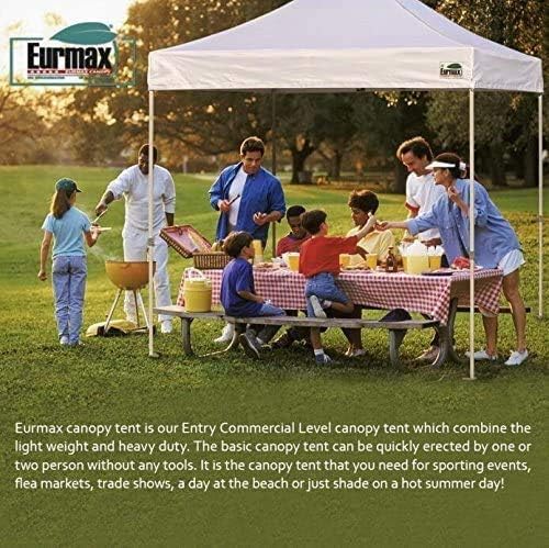 Eurmax USA 5'x5' Pop Up Canopy Tent Commercial Instant Canopies with Heavy Duty Roller Bag,Bonus 4 Sand Weights Bags (Turquoise)