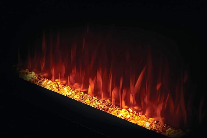 Napoleon Purview 50 - NEFL50HI - Wall Hanging Electric Fireplace, 50-in, Black, Glass Front, Glass Crystal Ember Bed, 3 Flame Colors, Use with or Without Heat