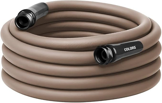 Flexzilla Colors Garden Hose 5/8 in. x 50 ft., Lightweight All-Weather Water Hose, Durable and Flexible, Leak-Free Connections, Brown Mulch