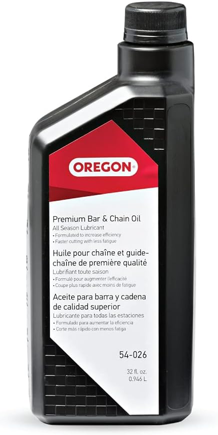 Oregon 54-026 Premium Bar and Chain Oil and Lubricant for Chainsaws, 1 Quart Bottle (32 fl.oz / 946 ml)