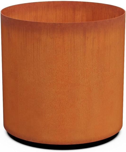 Plantercraft Corten Steel Garden Planter Round Heavy Duty Metal | Made in USA | Fully Assembled | Commercial Residential Outdoor