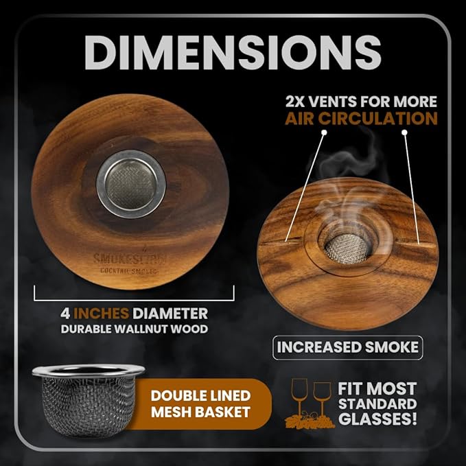Smokeshow Cocktail Smoker Bundle with Kitchen Torch, One Flavor of Wood Chips Mesquite (No Butane Included)
