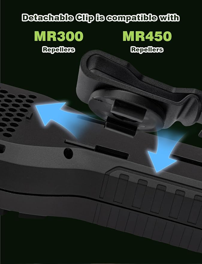 360° Detachable Belt Clip Compatible with Thermacell, Attach Repeller Clip to Belts, Gear, Shoulder Straps and Carry Bags Compatible with MR300 & MR450