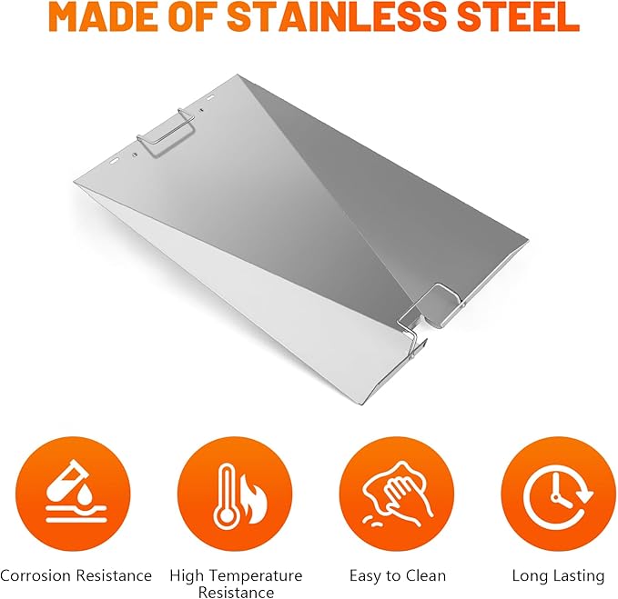 Drip Tray Heat Baffle Replacement for Traeger Woodridge pellet Grill TFB86MLH ,Stainless Steel Grill Grease Drip Pan Compatible With Traeger Drip Tray Liner BAC818 for Traeger Grills Accessories