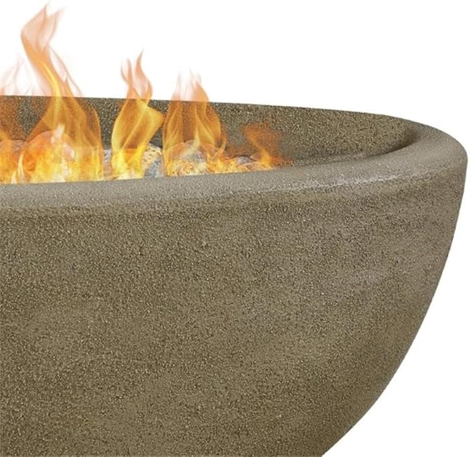 Riverside Oval Propane Fire Bowl in Glacier Gray by Real Flame