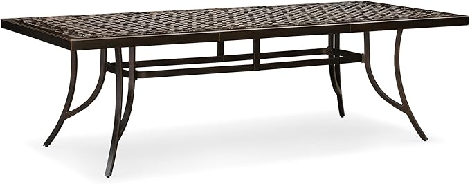 PURPLE LEAF Outdoor Cast Aluminum Dining Table 92.91" All-Weather Resistance Rectangle Table for 8 Person Large Patio Dining Table