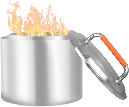 Fire Pit Lid Accessory for Bonfire Fire Pit, 20 inch Lid 304 Stainless Steel with Heat Resistant Handle for Solo Stove Bonfire 19.5"