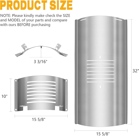 Flame Broiler Kit for Pit Boss Smoker Grill Replacement Parts,Compatible with PB1000, PB1100, PB1150, PB1600 Series and for Pro Series 1100 (PB1100PS1)Pellet Grills,Includes Main Plate and Slide Cover