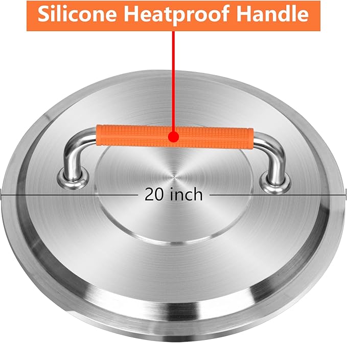 Fire Pit Lid Accessory for Bonfire Fire Pit, 20 inch Lid 304 Stainless Steel with Heat Resistant Handle for Solo Stove Bonfire 19.5"